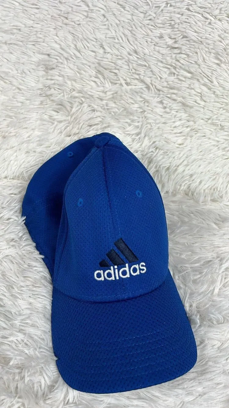 Adidas Hat Cap Fitted Mens XL Blue Aeroready Flex Athletic Golf Mesh Embroidered